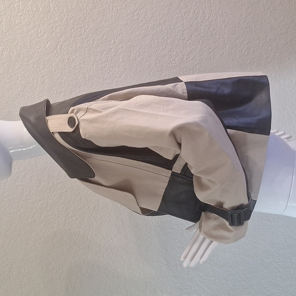ee:some Open Front Jacket Tan/Black Faux Leather - Picture 12 of 12